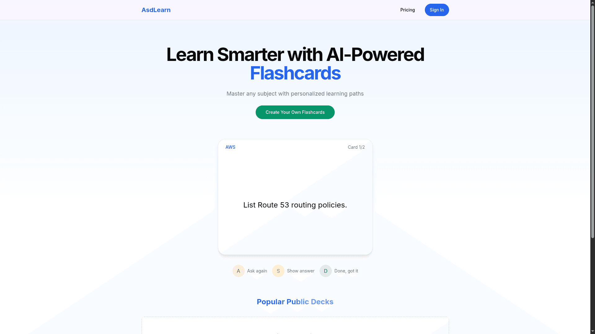 ASDLearn screenshot